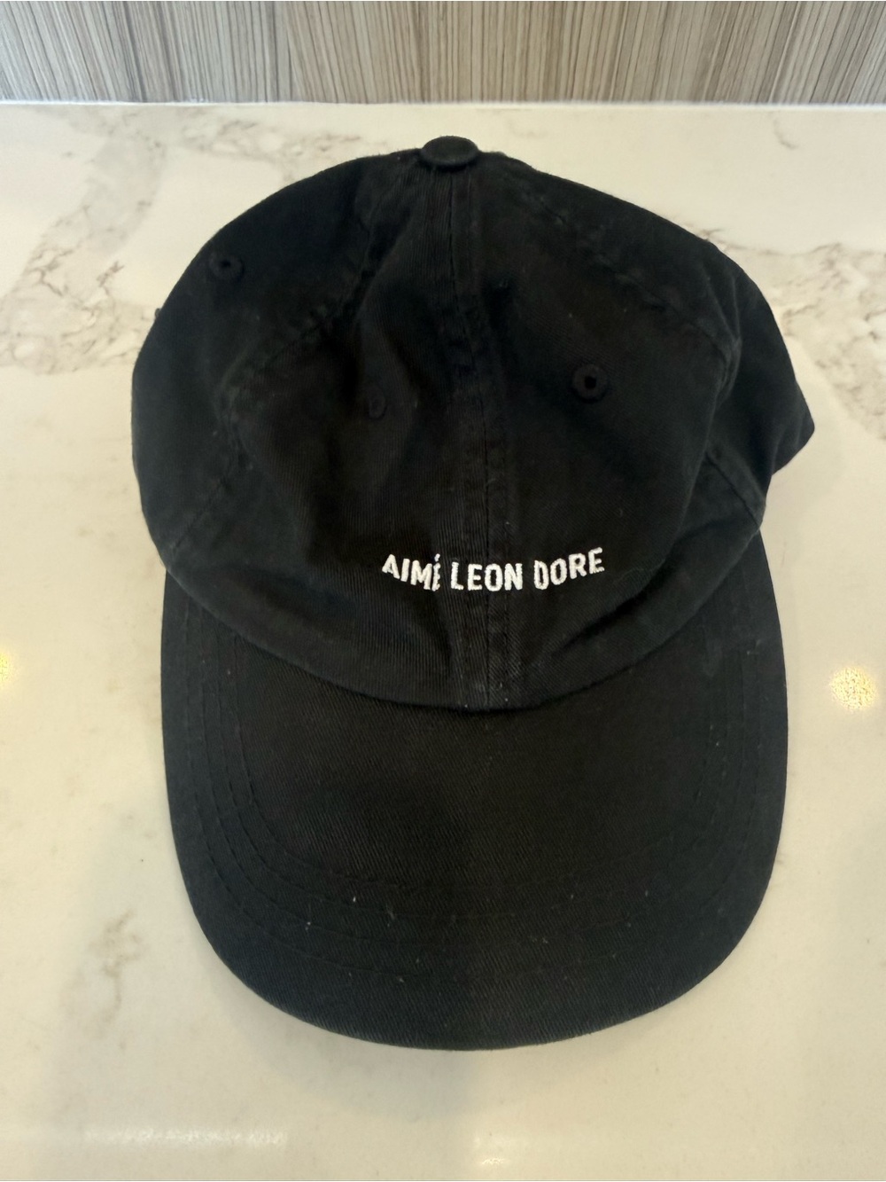 Aimé Leon Dore Logo Embroidered Cap – Black with White logo